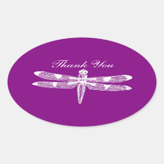 Dragonfly Graphic Bedankt Oval Ovale Sticker
