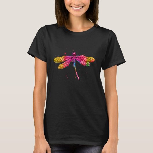 Dragonfly Graphic Casual gekleurd T-shirt (Voorkant)