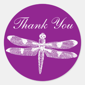 Dragonfly Graphic Dank je wel Ronde Sticker