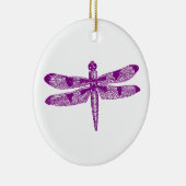 Dragonfly Graphic (Paars) dubbelontwerp Keramisch Ornament (Rechts)