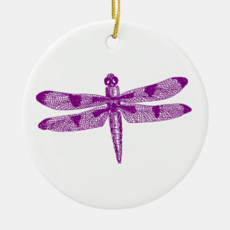 Dragonfly Graphic (Paars) dubbelontwerp Keramisch Ornament