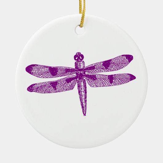 Dragonfly Graphic (Paars) dubbelontwerp Keramisch Ornament (Voorkant)