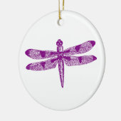 Dragonfly Graphic (Paars) dubbelontwerp Keramisch Ornament (Links)