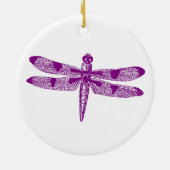 Dragonfly Graphic (Paars) dubbelontwerp Keramisch Ornament (Achterkant)