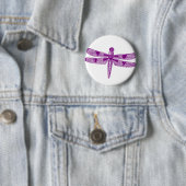Dragonfly Graphic Round Ronde Button 5,7 Cm (In situ)