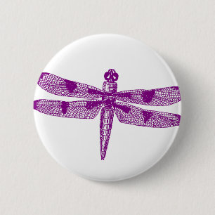 Dragonfly Graphic Round Ronde Button 5,7 Cm
