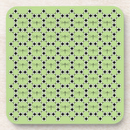 Dragonfly - Green Hard Plastic onderzetters - set 