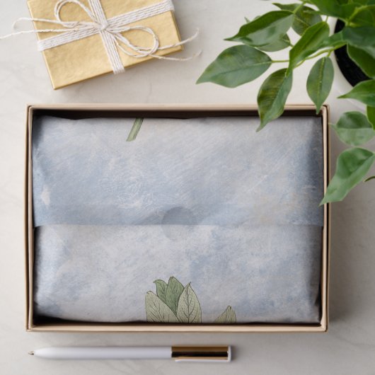 Dragonfly Green Leaves Blue Decoupage  Tissuepapier (Geschenk)