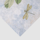 Dragonfly Green Leaves Blue Decoupage Tissuepapier (Detail)