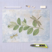 Dragonfly Green Leaves Blue Decoupage Tissuepapier (Craft)
