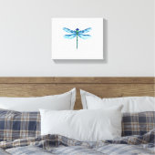 Dragonfly groen blauw tekening Ik hou van libellen Canvas Afdruk (Insitu (Slaapkamer))