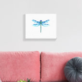 Dragonfly groen blauw tekening Ik hou van libellen Canvas Afdruk (Insitu (Woonkamer))