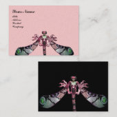 DRAGONFLY, groen, zwart roze goud Visitekaartje (Voorkant / Achterkant)