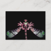 DRAGONFLY, groen, zwart roze goud Visitekaartje (Achterkant)