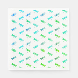 Dragonfly Groene en Blauwe Verjaardag Papier Serve Servet