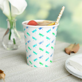 Dragonfly Groene en Blauwe Verjaardag Papieren Cup Bekers