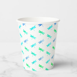 Dragonfly Groene en Blauwe Verjaardag Papieren Cup Papieren Bekers