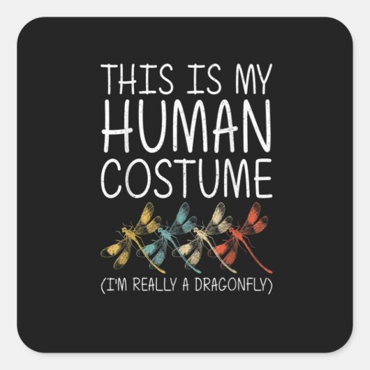 Dragonfly Halloween Human Costume Swarm Nymph Vierkante Sticker (Voorkant)