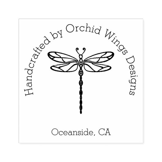 Dragonfly Handgemaakt door Rubberstempel (Afrduk)