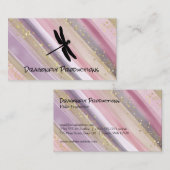 Dragonfly | Handgeslepen lijnen | Goudvlokken Visitekaartje (Voorkant / Achterkant)