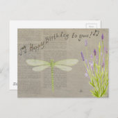 dragonfly happy jarig briefkaart (Voorkant / Achterkant)