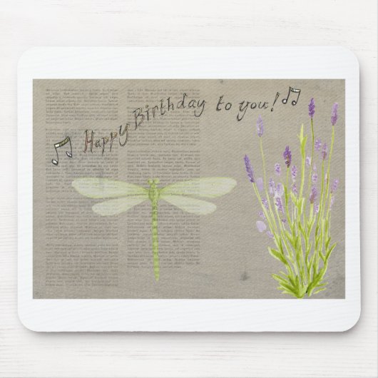 dragonfly happy jarig muismat (Voorkant)
