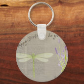 dragonfly happy jarig sleutelhanger (Voorkant)