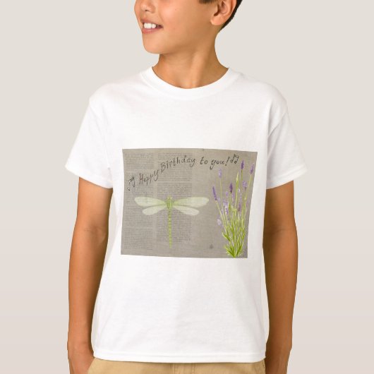 dragonfly happy jarig t-shirt (Voorkant)