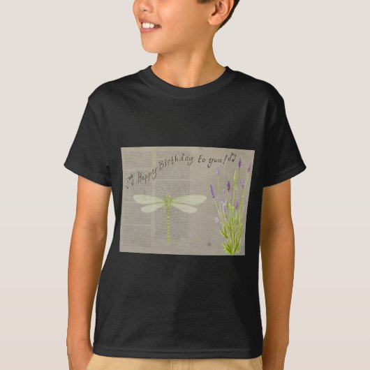 dragonfly happy jarig t-shirt (Voorkant)