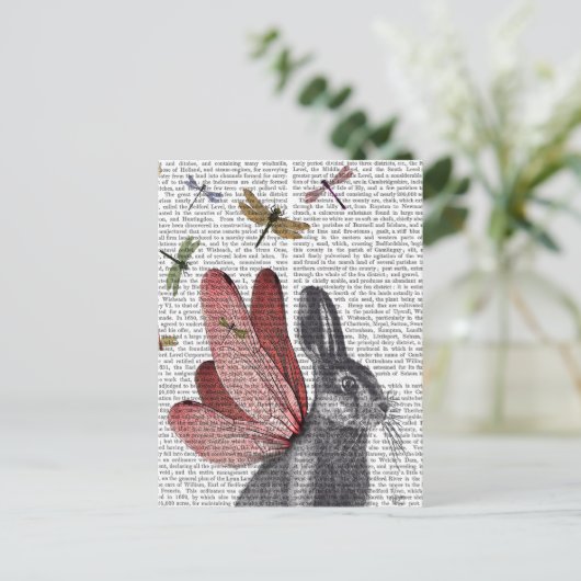 Dragonfly Hare Briefkaart (Staand voorkant)