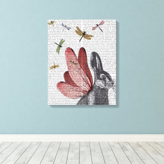 Dragonfly Hare Canvas Afdruk (Insitu (Houten vloer))