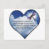 Dragonfly Hart Gedicht Briefkaart (Voorkant)