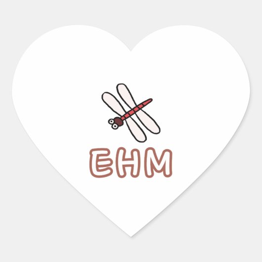 Dragonfly Hart Sticker (Voorkant)