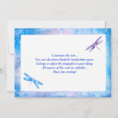 Dragonfly Hartelijk dank - Blauwe Paarse Waterverf Bedankkaart (Achterkant)