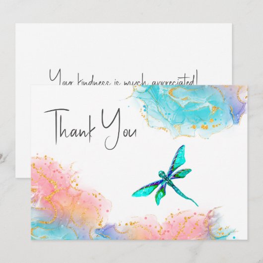 Dragonfly Hartelijk dank Notitiekaartje (Voorkant / Achterkant)