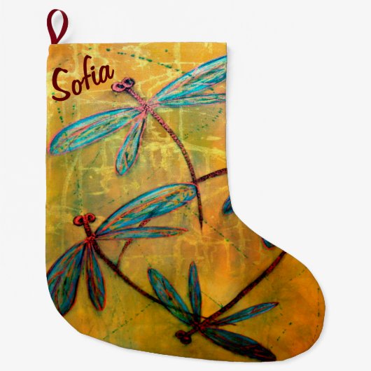 Dragonfly Haze Custom Christmas Stocking Grote Kerstsok (Voorkant)