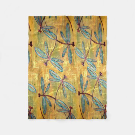 Dragonfly Haze Fleece Deken (Voorkant)