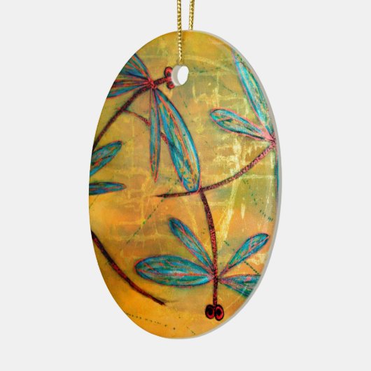 Dragonfly Haze Keramisch Ornament (Links)