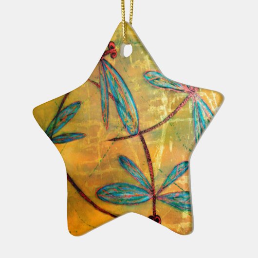 Dragonfly Haze Keramisch Ornament (Links)