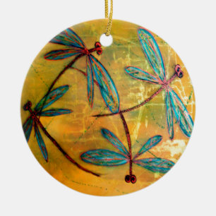 Dragonfly Haze Keramisch Ornament