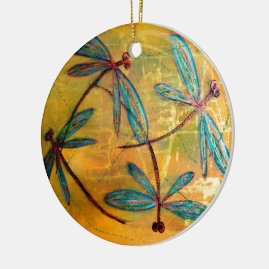 Dragonfly Haze Keramisch Ornament (Links)