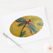 Dragonfly Haze Ovale Sticker (Envelop)