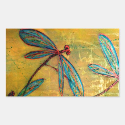 Dragonfly Haze Rechthoekige Sticker (Voorkant)