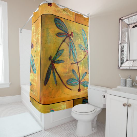 Dragonfly Haze Shower Curtain Douchegordijn (In situ)