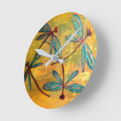 Dragonfly Haze Square Wall klok (Hoek)