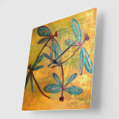 Dragonfly Haze Vierkante Klok (Hoek)