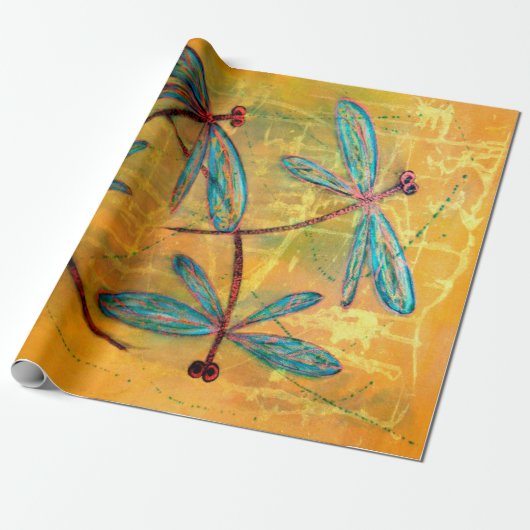 Dragonfly Haze Wrapping Paper Custom Cadeaupapier (Uitgerold)
