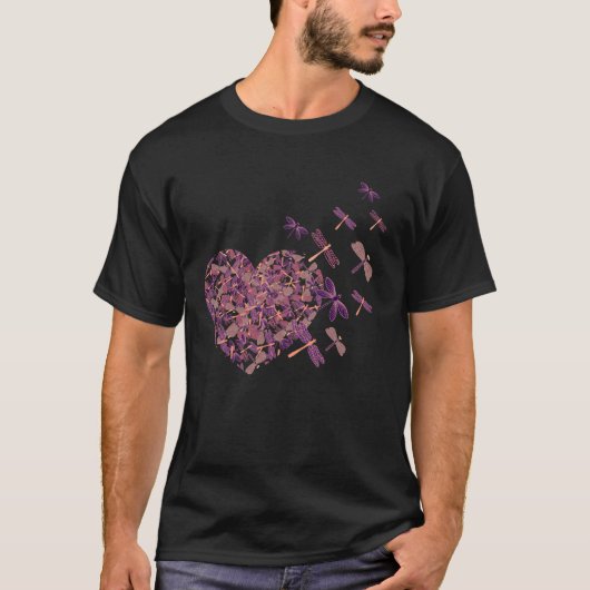 Dragonfly Heart Flying from Heart Lover Classic  T-shirt (Voorkant)