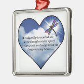Dragonfly Heart Poem Metalen Ornament (Links)