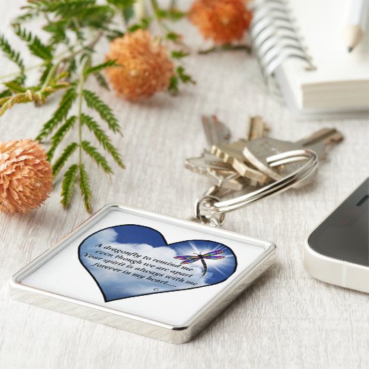 Dragonfly Heart Poem Sleutelhanger (Zijkant)